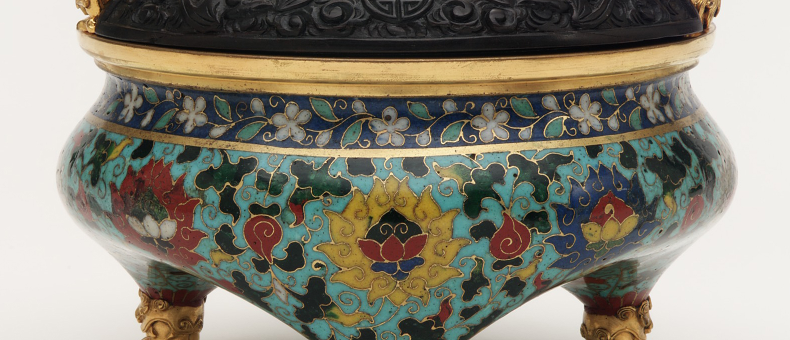 detail of multi-colored vessel